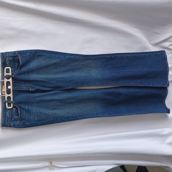 Paige Laurel Canyon 8" Low Rise Boot Cut Denim Jeans Size 30, 34" Inseam - Picture 1 of 8